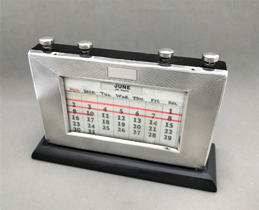 An unusual Art Deco silver perpetual calendar View II