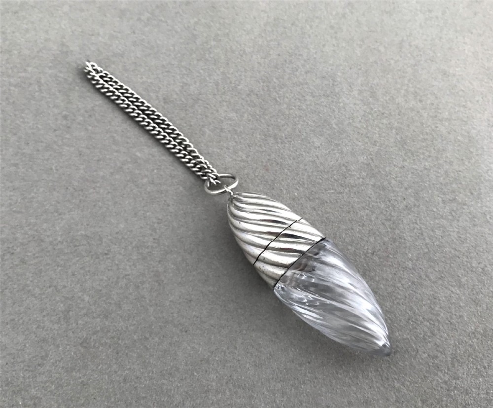 A gorgeous French silver 'bullet' scent bottle
