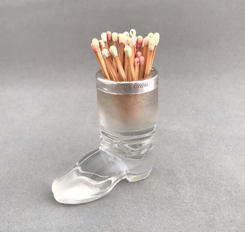 A rare Chester silver novelty 'boot' match striker
