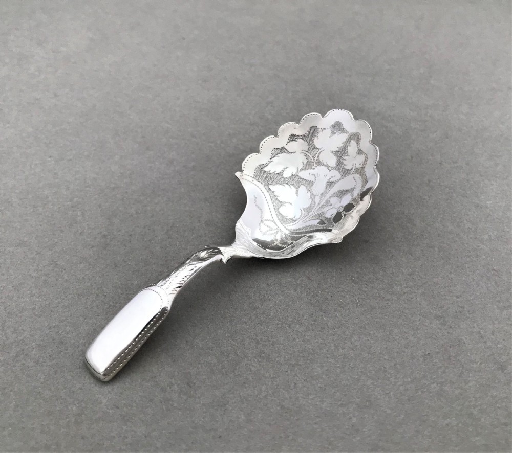 An unusual Georgian silver caddy spoon