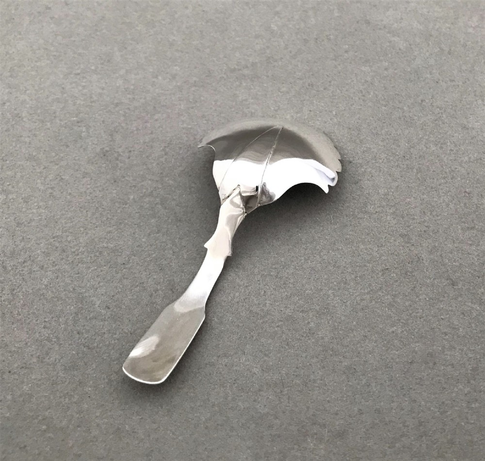 An unusual Georgian silver caddy spoon View III