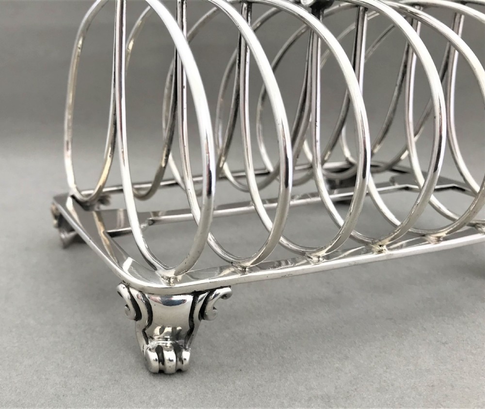 An outstanding large Victorian silver toast rack by Garrards View V