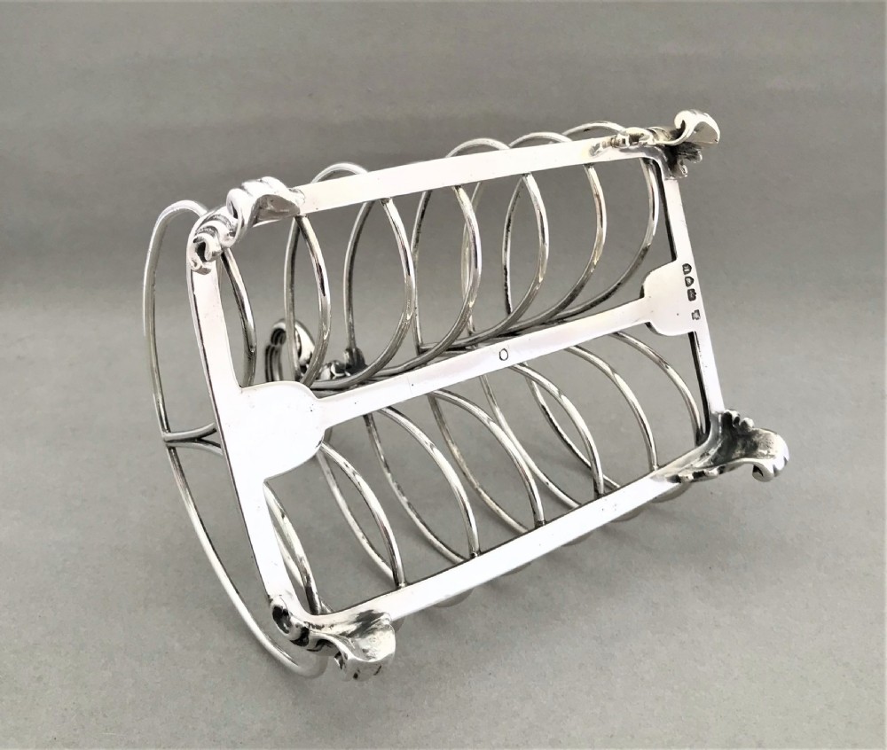 An outstanding large Victorian silver toast rack by Garrards View VI