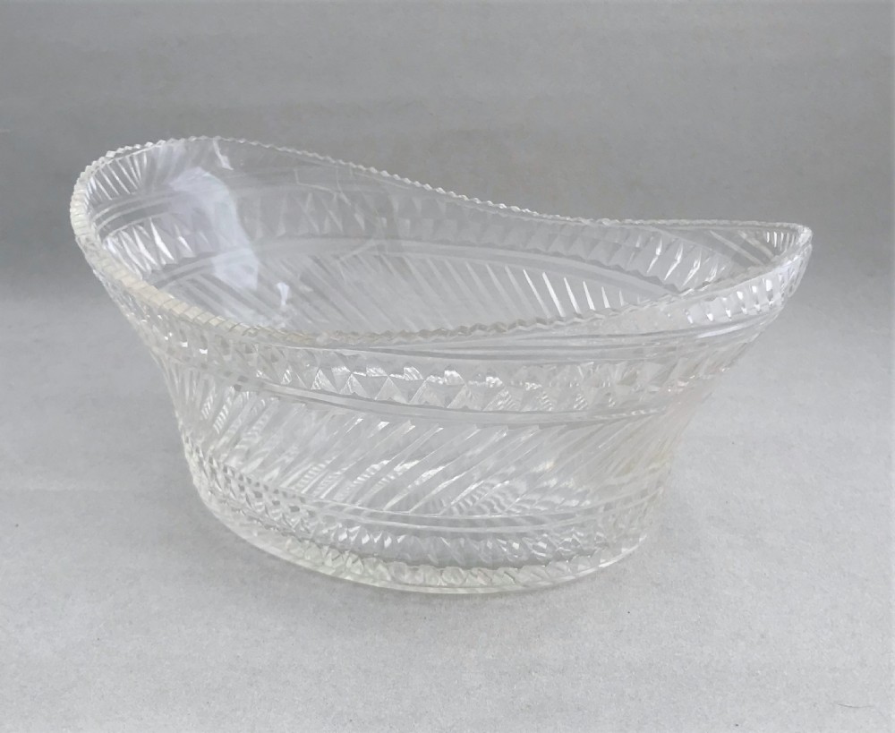 A large Regency cut glass butter dish