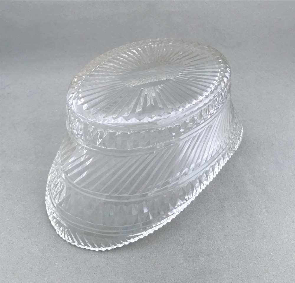 A large Regency cut glass butter dish View V