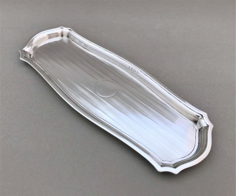 A handsome George V silver pen tray