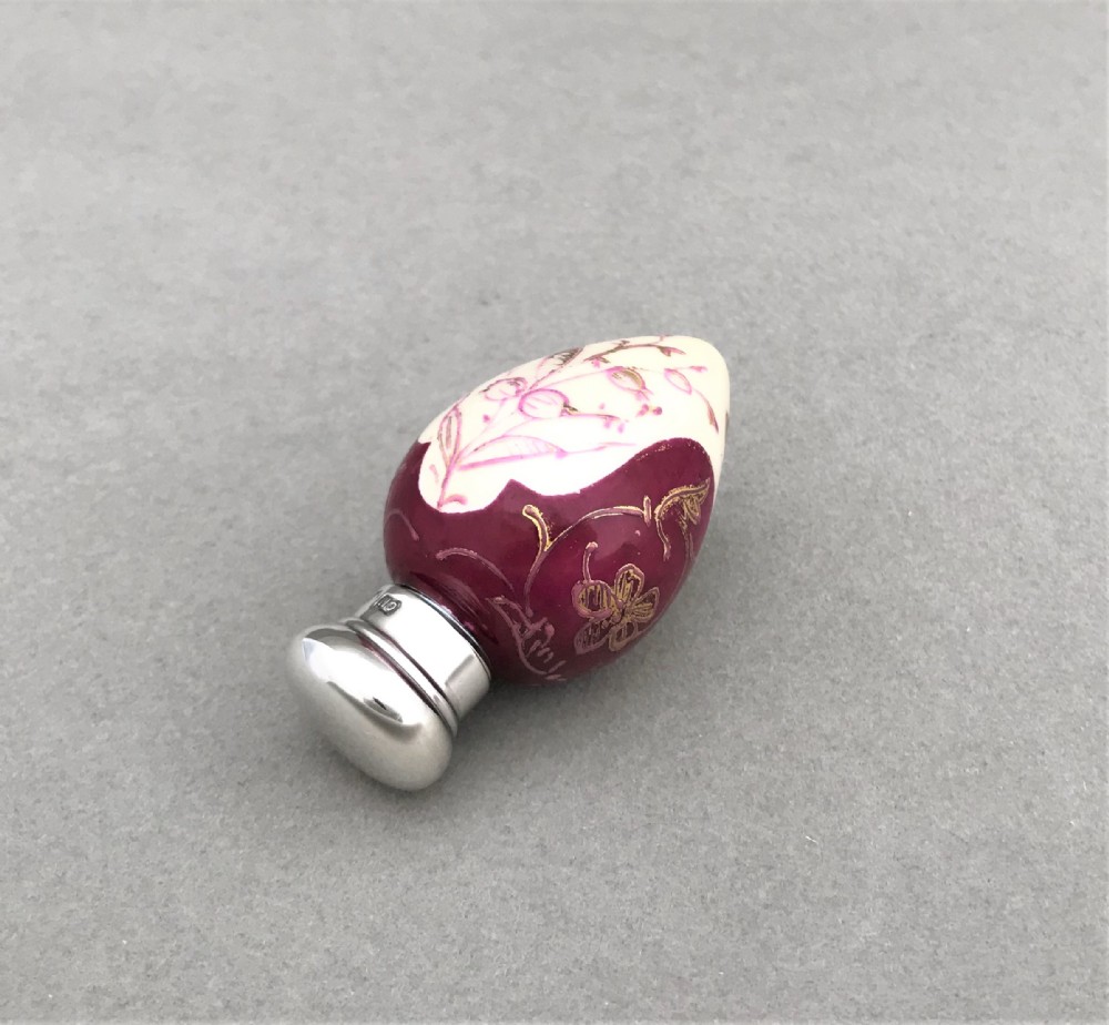 A gorgeous Victorian silver mounted egg scent bottle