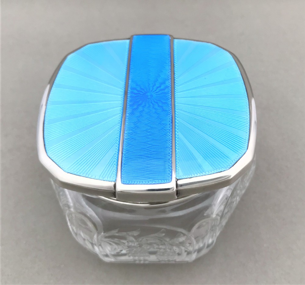 An outstanding silver & guilloche enamel powder bowl View VIII