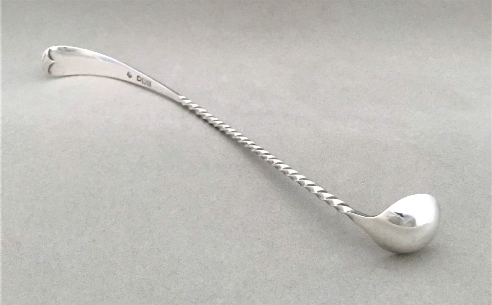 An extremely rare Victorian silver olive or pickle spoon View IV