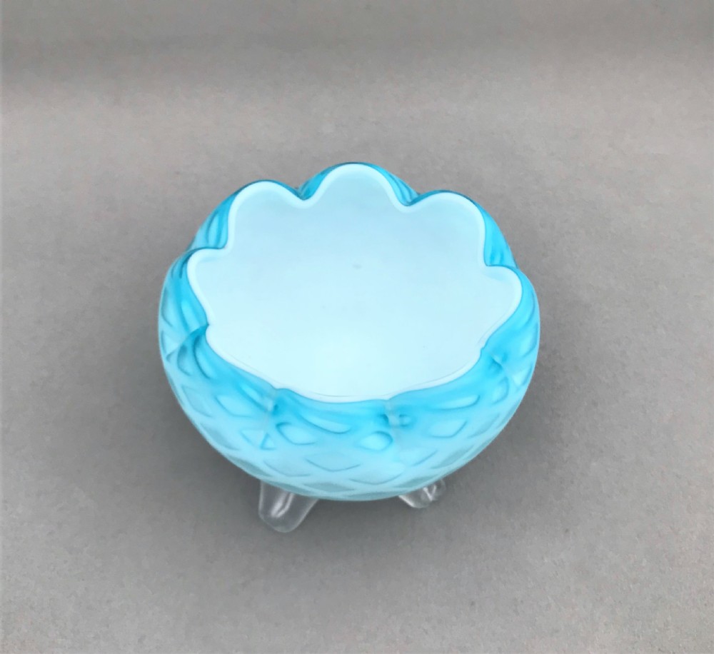 A gorgeous Victorian satin glass footed bowl View II