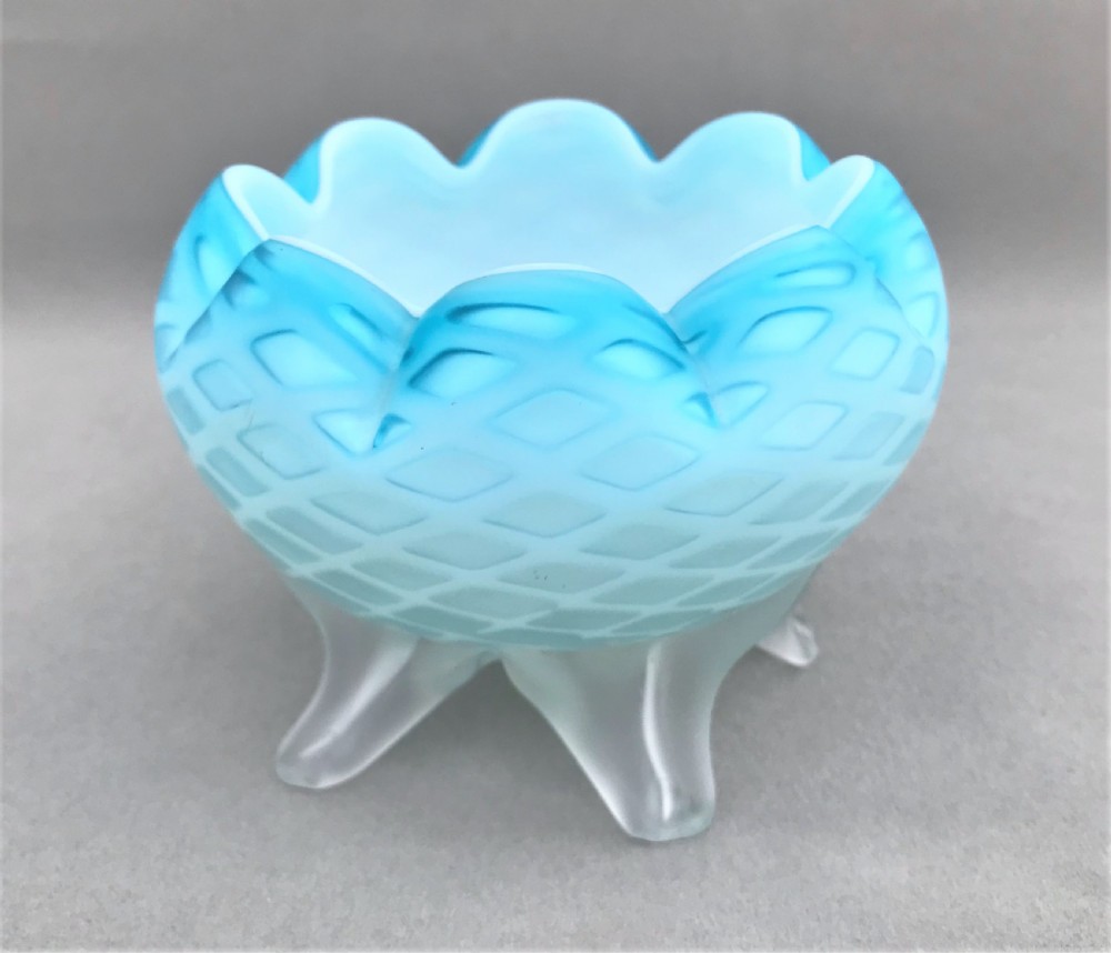 A gorgeous Victorian satin glass footed bowl View IV