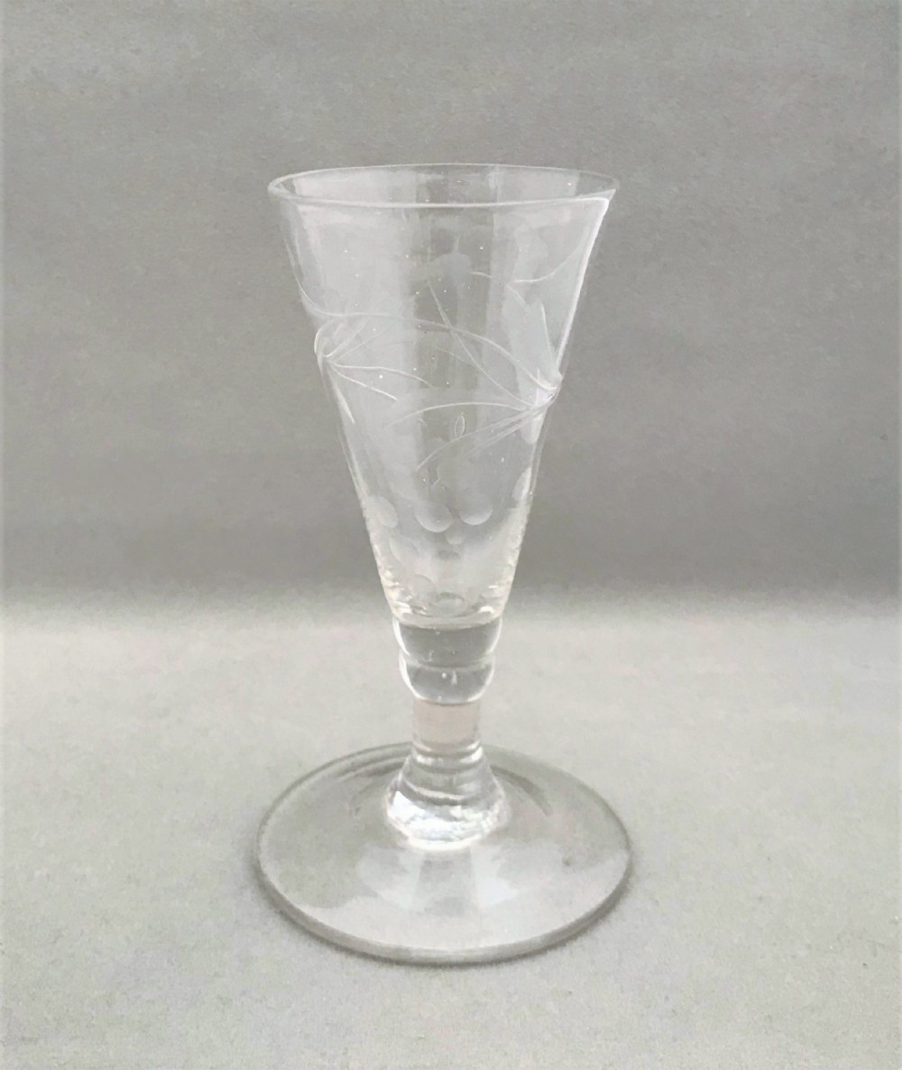 A very rare 18th Century gin glass