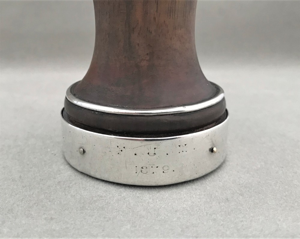 An unusual mid-Victorian silver mounted pepper grinder  View IV