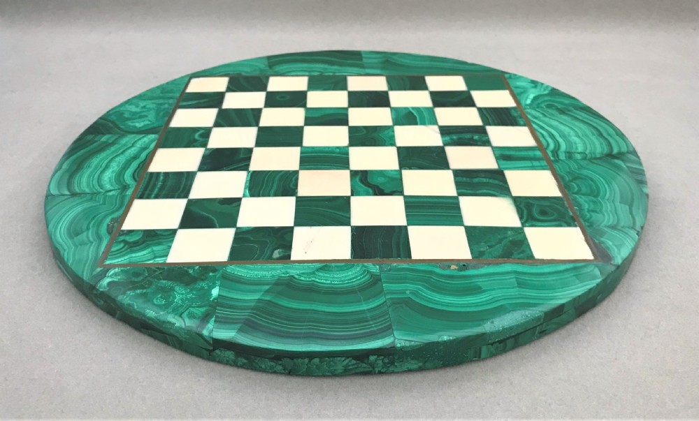  A vintage Italian malachite and marble chessboard View III