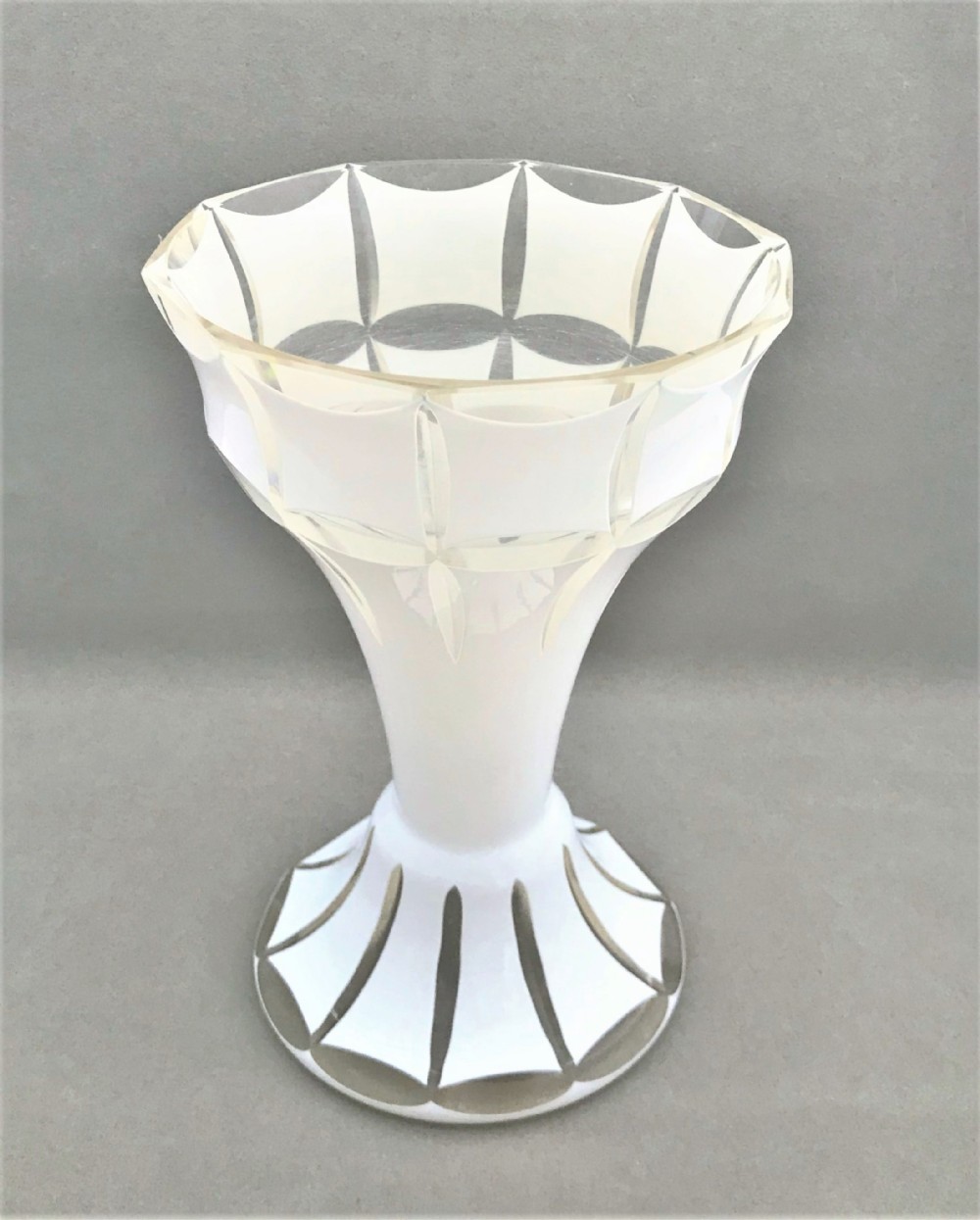 A lovely Victorian white overlay vase