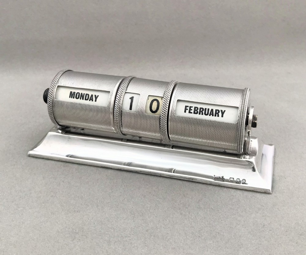 A superb Art Deco silver perpetual calendar