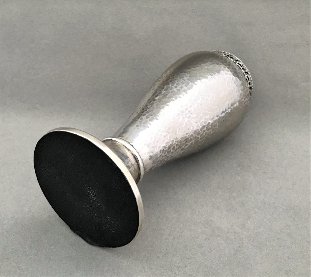 A fabulous A E Jones Arts & Crafts silver vase View IV