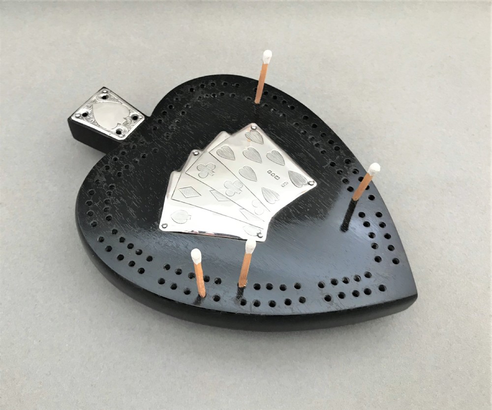 An outstanding Victorian silver mounted cribbage board View III