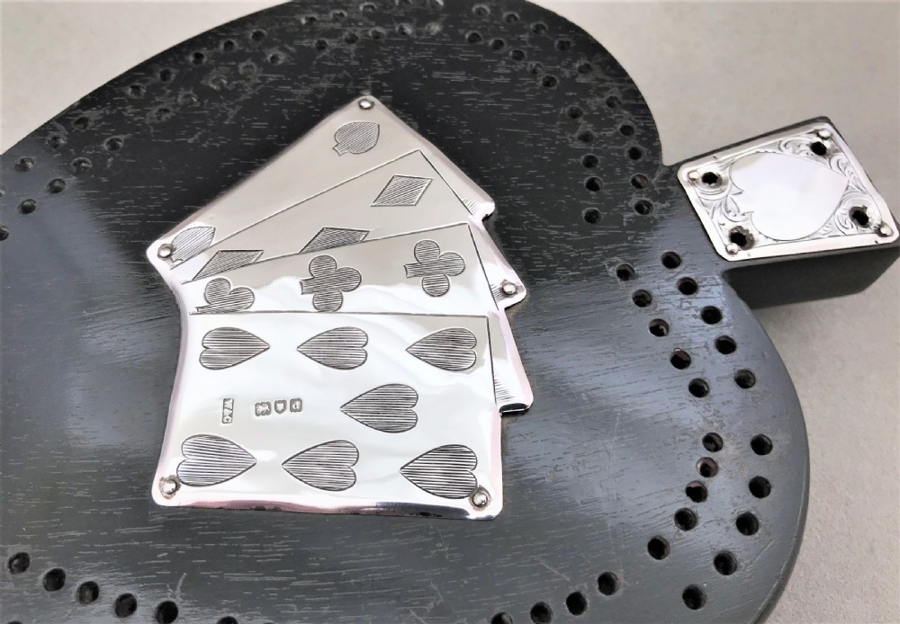 An outstanding Victorian silver mounted cribbage board View V
