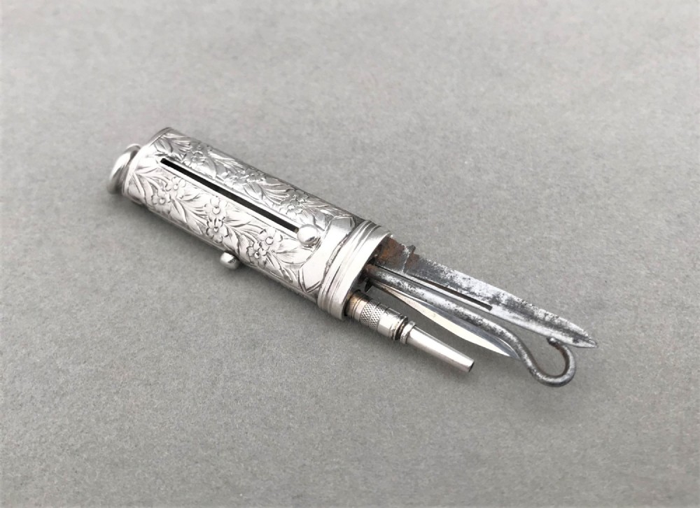 A Lovely Victorian Silver Etui