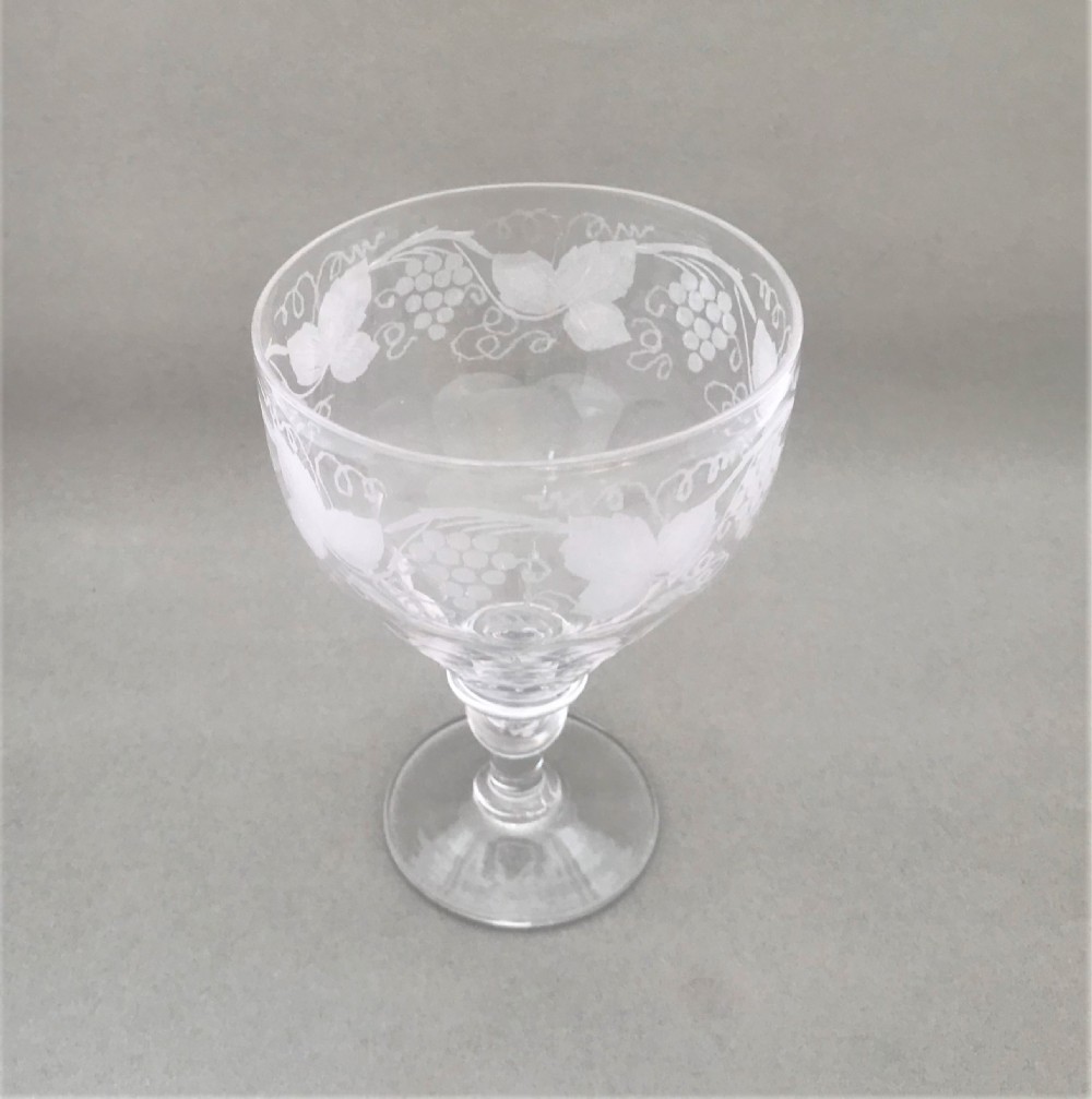 A handsome Victorian fruiting vine etched rummer View II