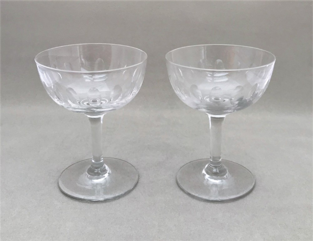 A good pair of Victorian cut glass champagne bowls