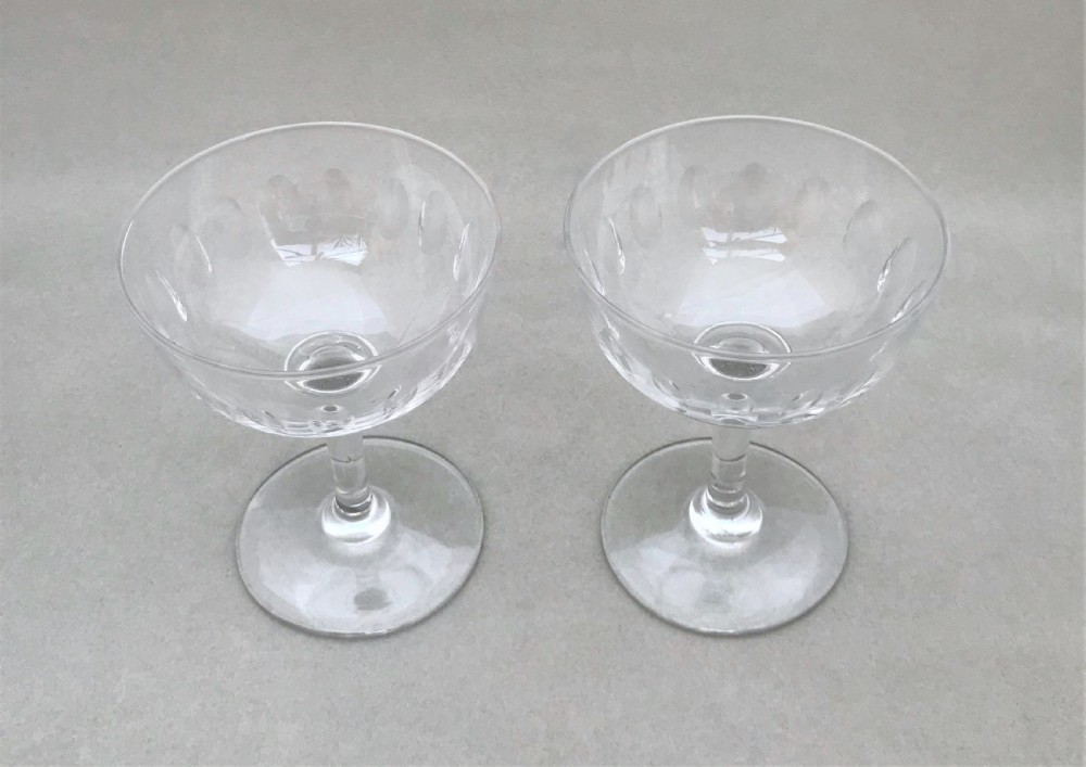 A good pair of Victorian cut glass champagne bowls View II