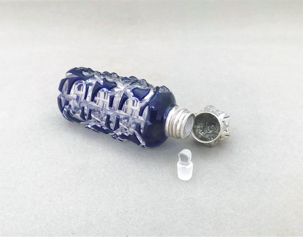 A gorgeous Victorian silver mounted overlay scent bottle View IV