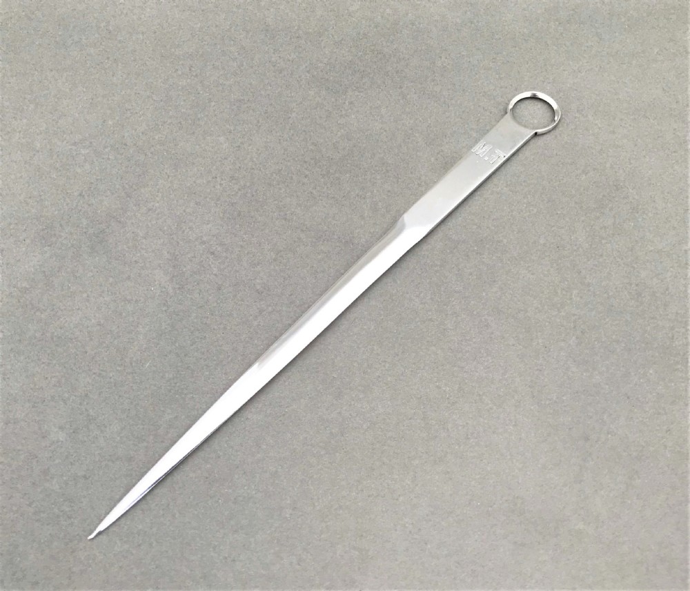 A handsome George V silver meat skewer