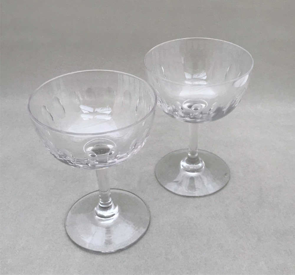 A good pair of Victorian cut glass champagne bowls