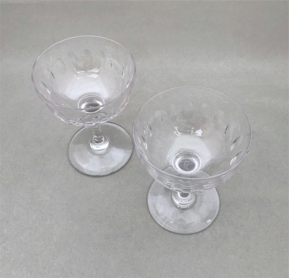 A good pair of Victorian cut glass champagne bowls View II