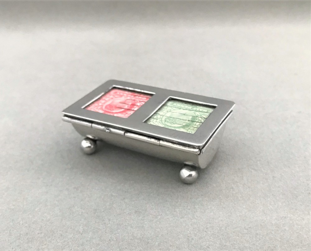 A delightful Edwardian double silver stamp box View III