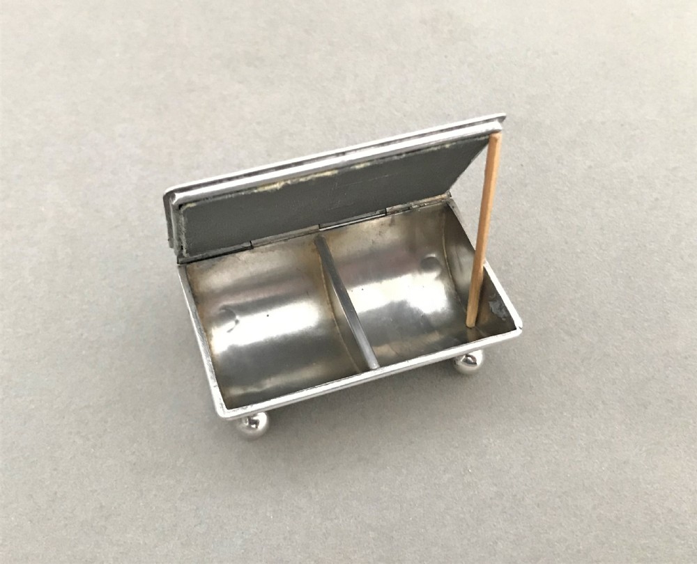 A delightful Edwardian double silver stamp box View IV