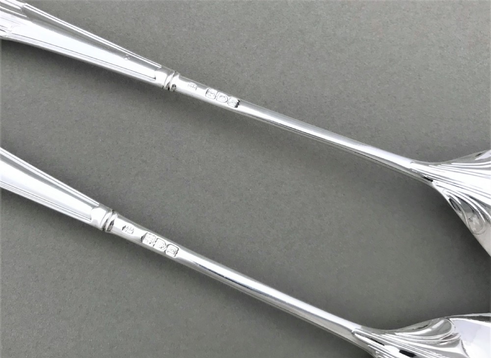 A superb pair of Victorian silver salad servers View IV