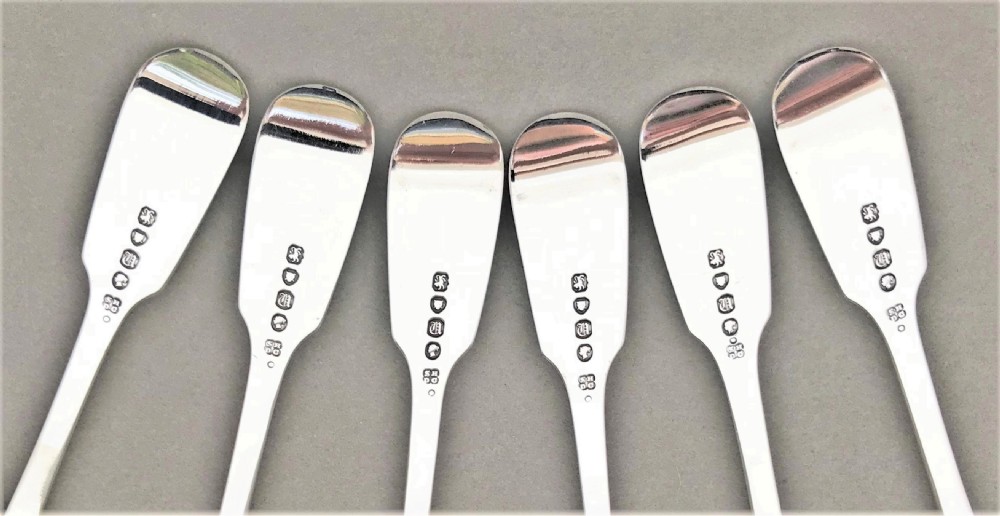 A fine set of 6 Victorian silver dessert forks View IV
