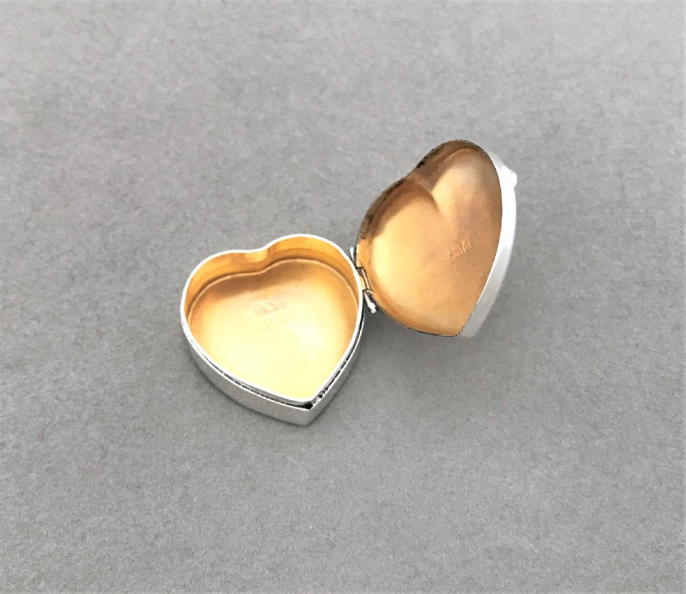 A Victorian silver heart shaped pillbox View II