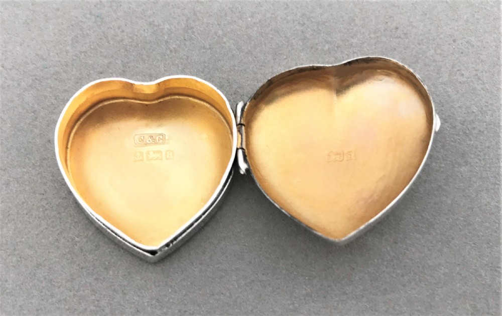 A Victorian silver heart shaped pillbox View IV