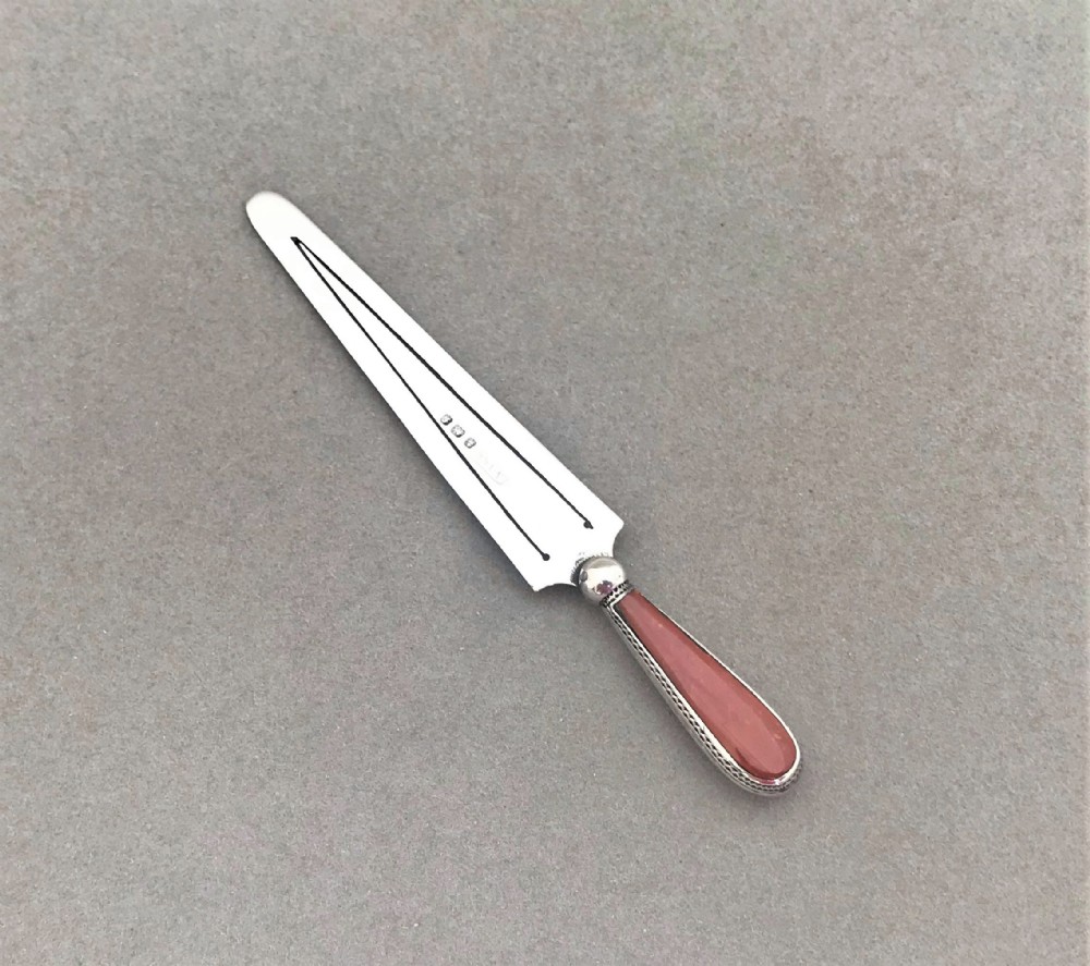 A gorgeous Edwardian silver & agate bookmark