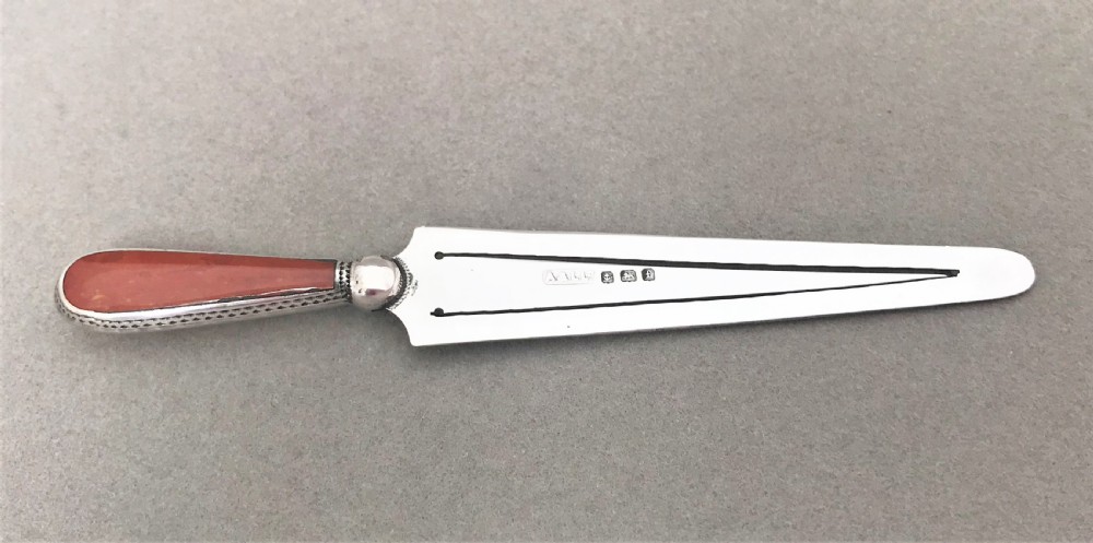 A gorgeous Edwardian silver & agate bookmark View III