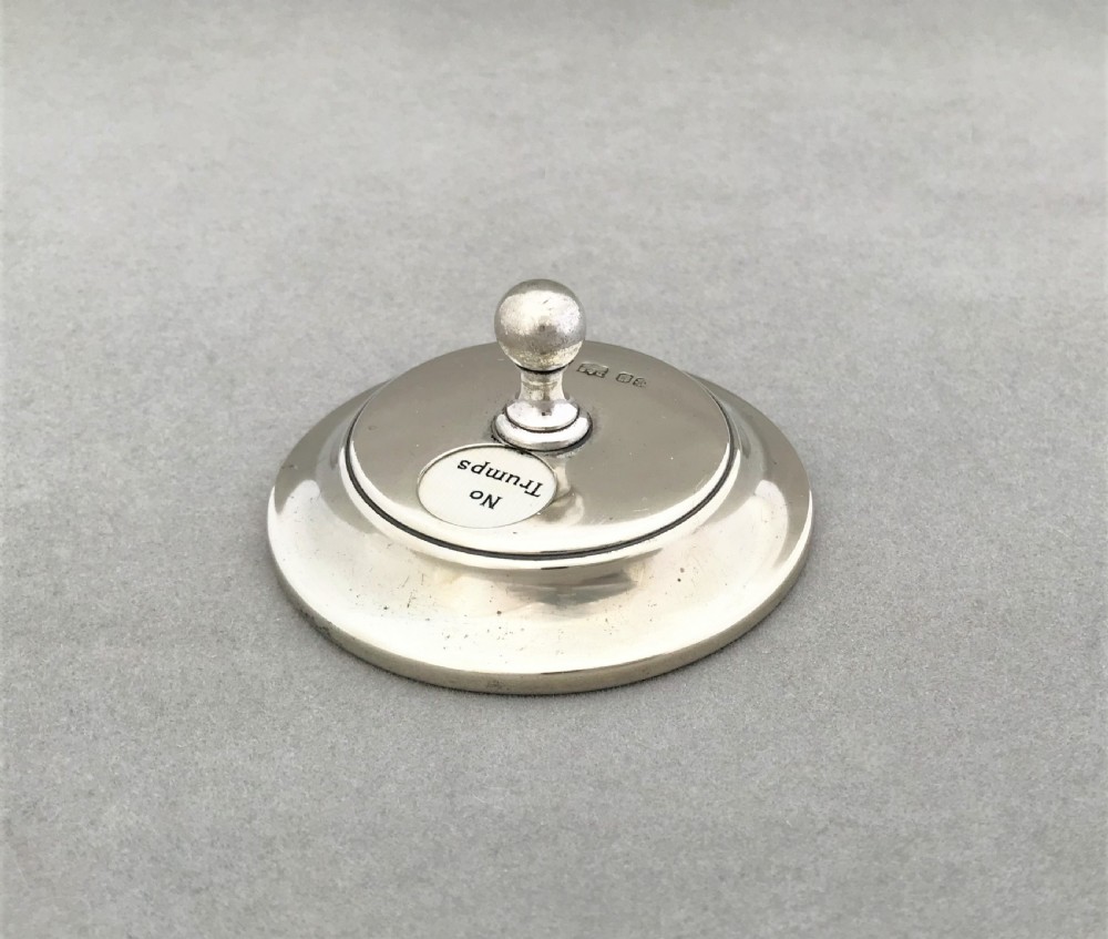 A superb Scottish silver plated trump marker View V