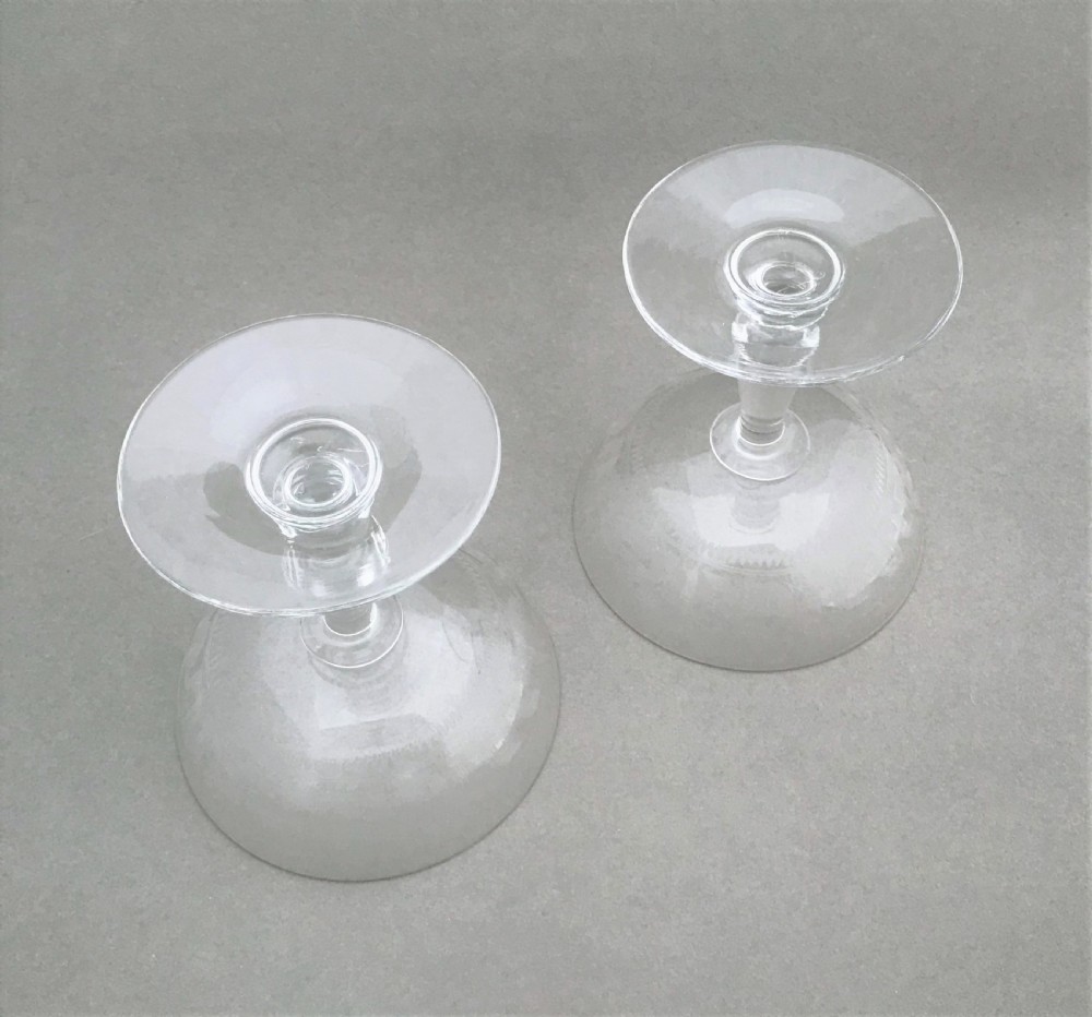 A gorgeous pair of French  etched champagne bowls View V