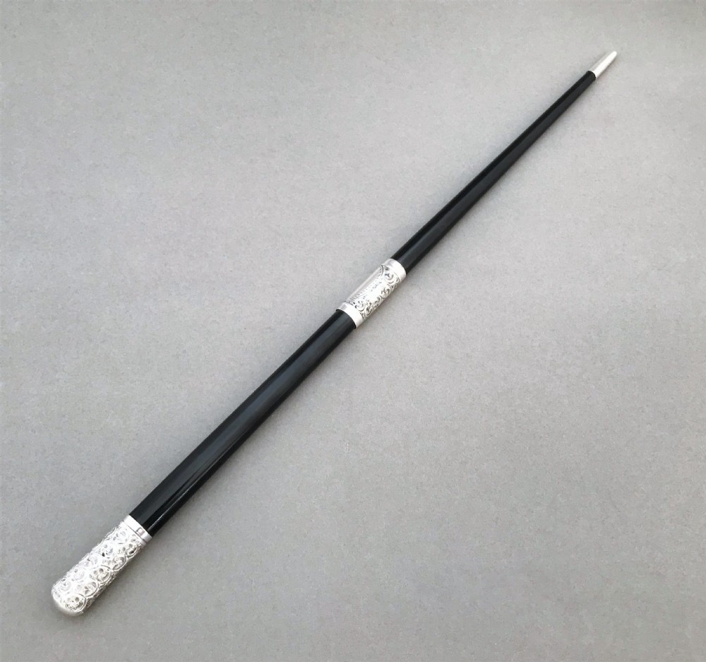 A fabulous silver & ebony Conductor's baton
