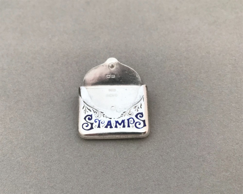 A gorgeous silver and enamel stamp envelope View III