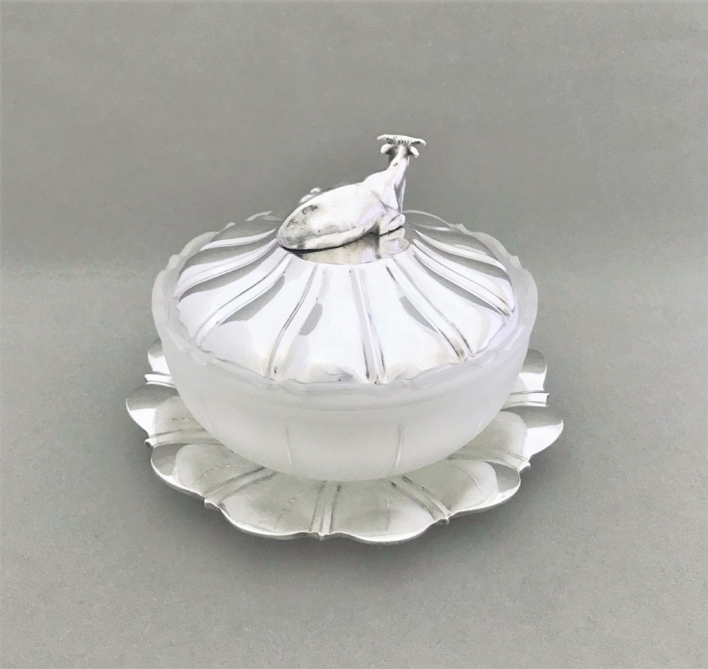 A fabulous William IV silver & glass butter dish View VI
