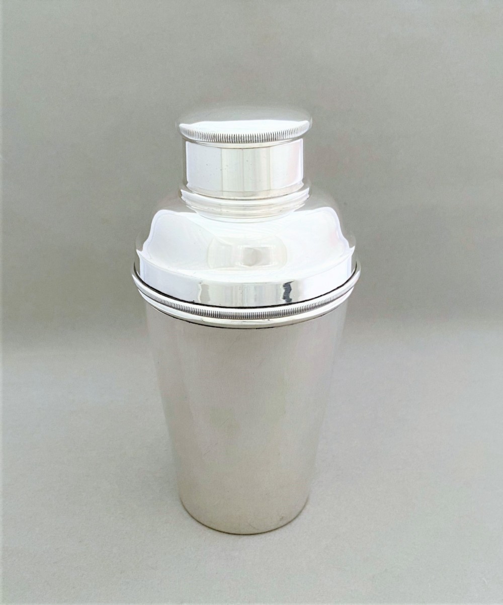 A handsome Art Deco silver plated cocktail shaker