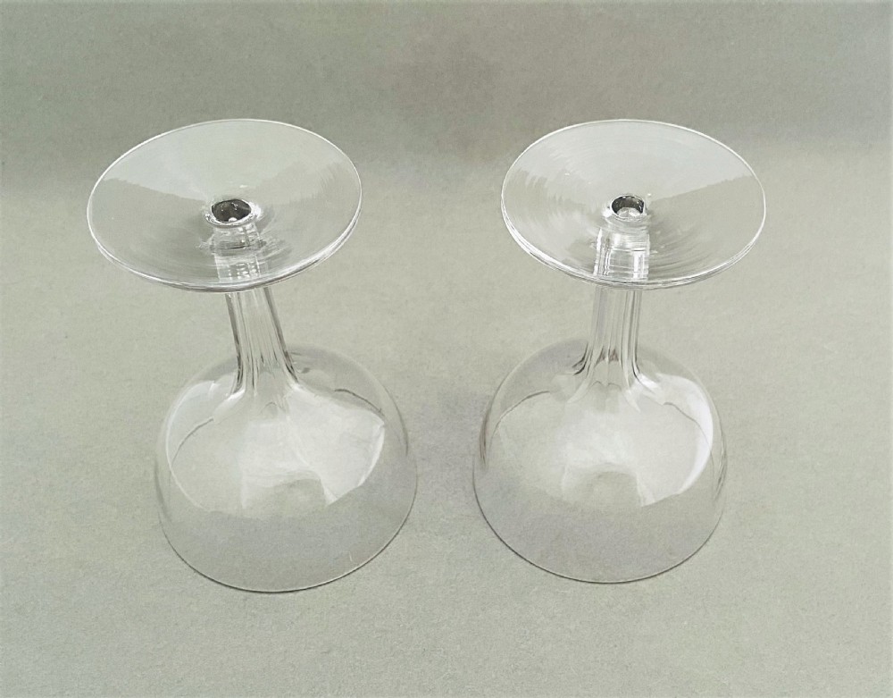 A sought after pair of hollow stem champagne glasses View IV