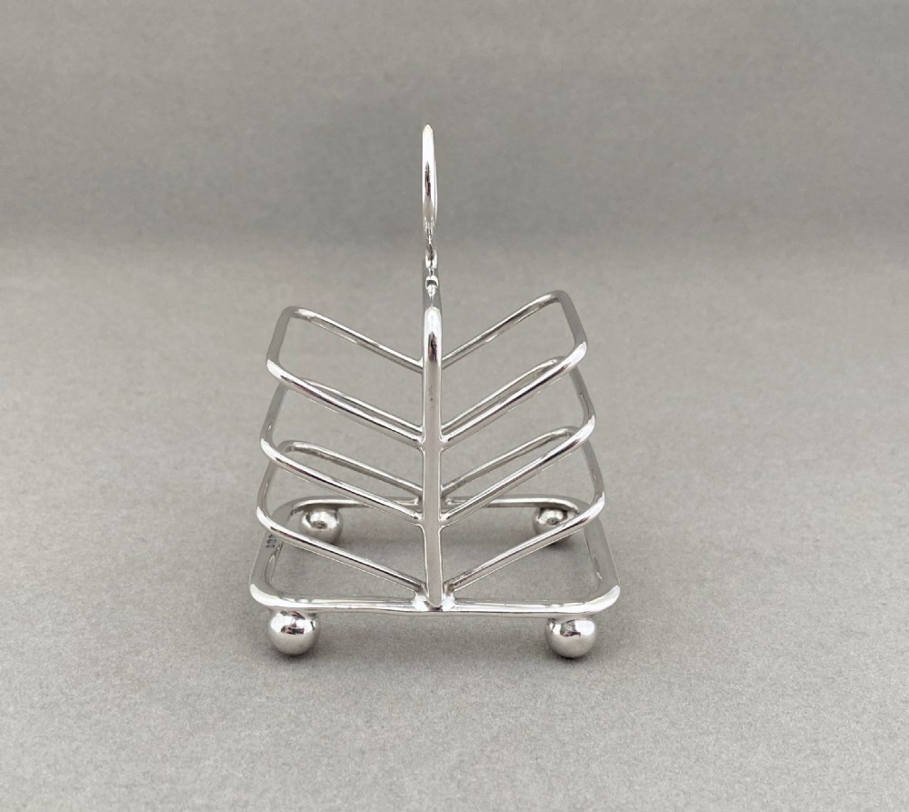 A lovely novelty silver breakfast tray toast rack View IV
