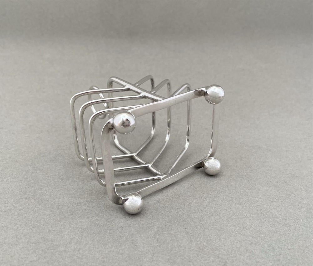 A lovely novelty silver breakfast tray toast rack View V