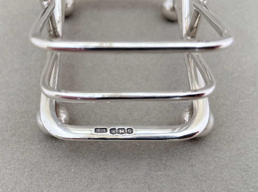 A lovely novelty silver breakfast tray toast rack View VI