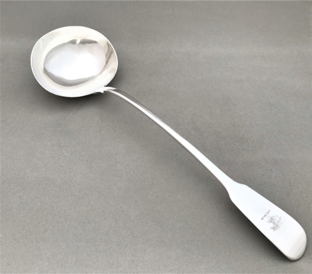 A good Georgian silver soup ladle
